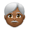 Man- Medium-Dark Skin Tone- White Hair emoji on LG